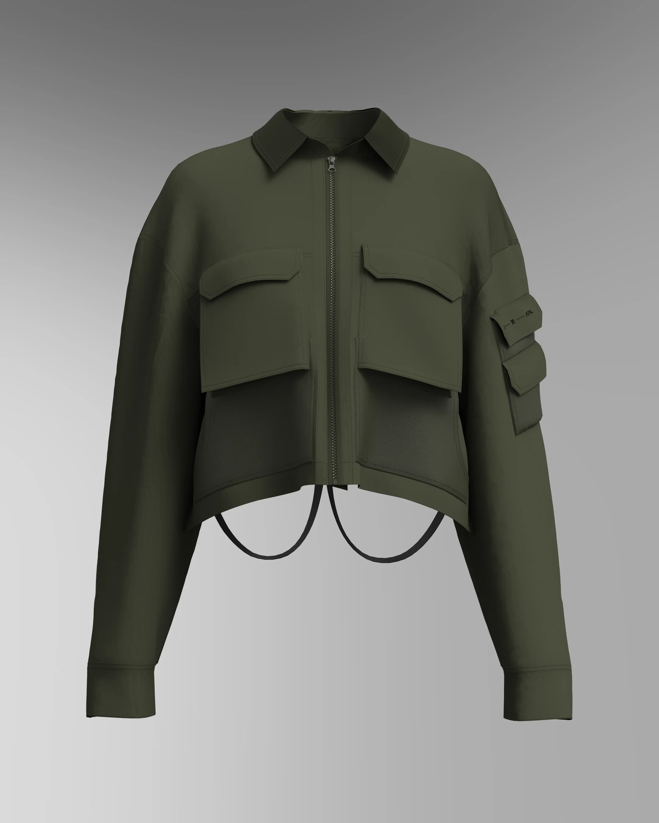 CORE Cropped Overshirt - Olive - Image 5