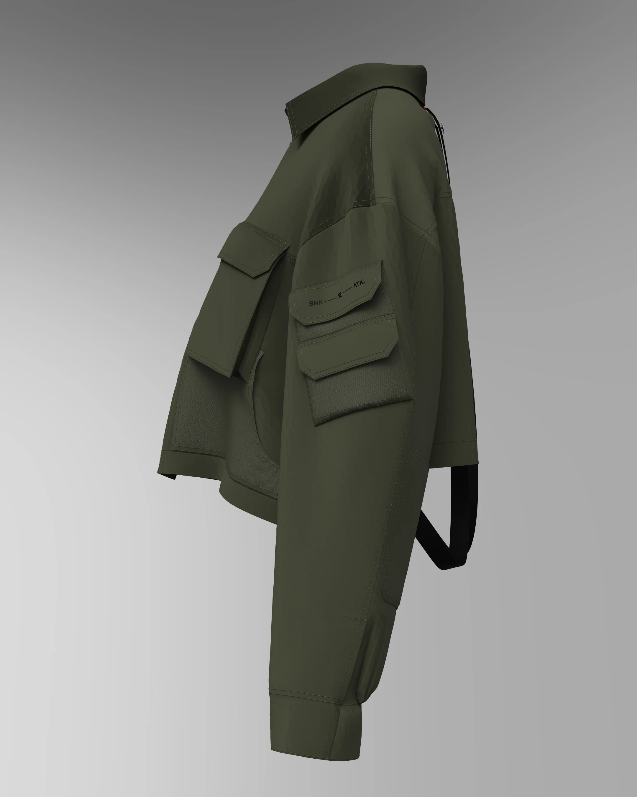 CORE Cropped Overshirt - Olive - Image 7